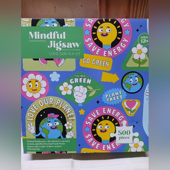 Lot of 2 Puzzles/ Save the Planet & Don't Worry Be Happy 500pcs each - Picture 2 of 6